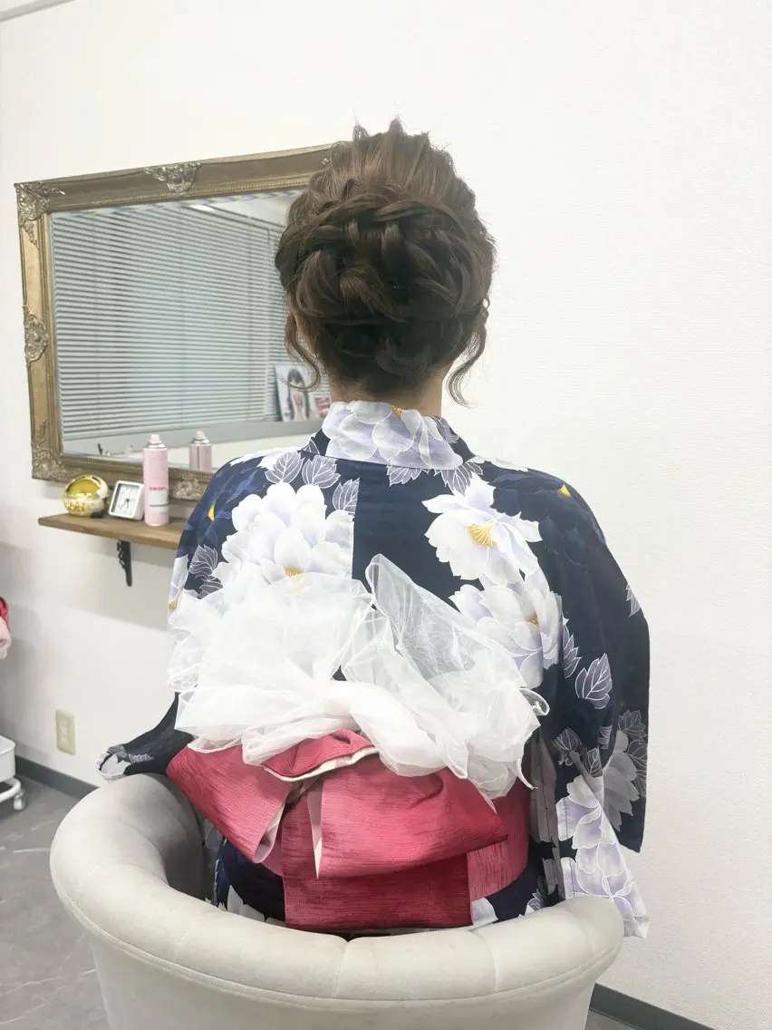 ヘアアレンジ 浴衣 ヘアセット ヘアサロン ミカヅキのヘアスタイル