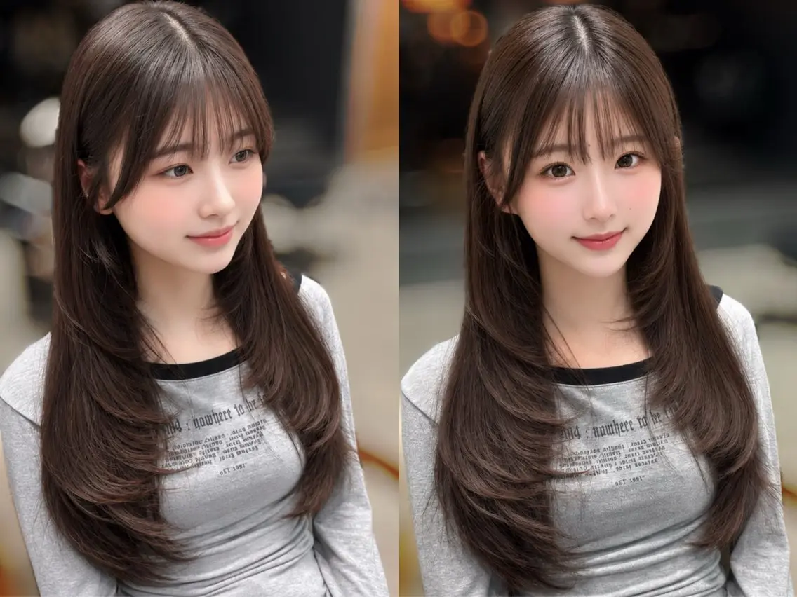 ロング カット ヘアカラー MIHO 海外風レイヤーのヘアスタイル