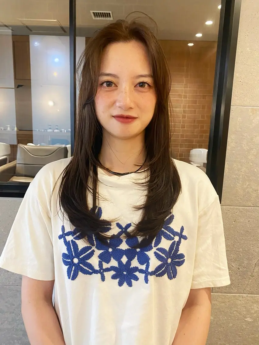 ロング カラー カット ヘアカラー トリートメント 上品韓国ヘア レイヤー/ayaのヘアスタイル