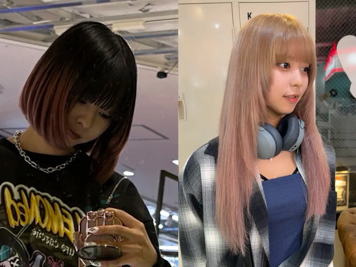 ロング カット ヘアカラー エクステ 💥ウルフカット デザインあんな💥のヘアスタイル