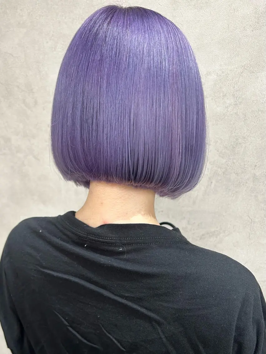 ショート カラー ブリーチ ブルーカラー ブルーバイオレット バイオレットカラー 優花/ハイトーン /デザインカラーのヘアスタイル