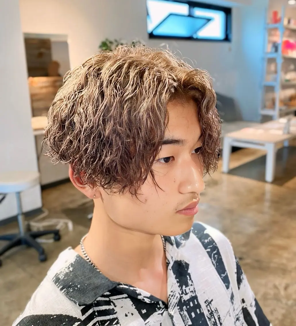 パーマ メンズ センターパート メンズパーマ 特化/中川拓也のヘアスタイル