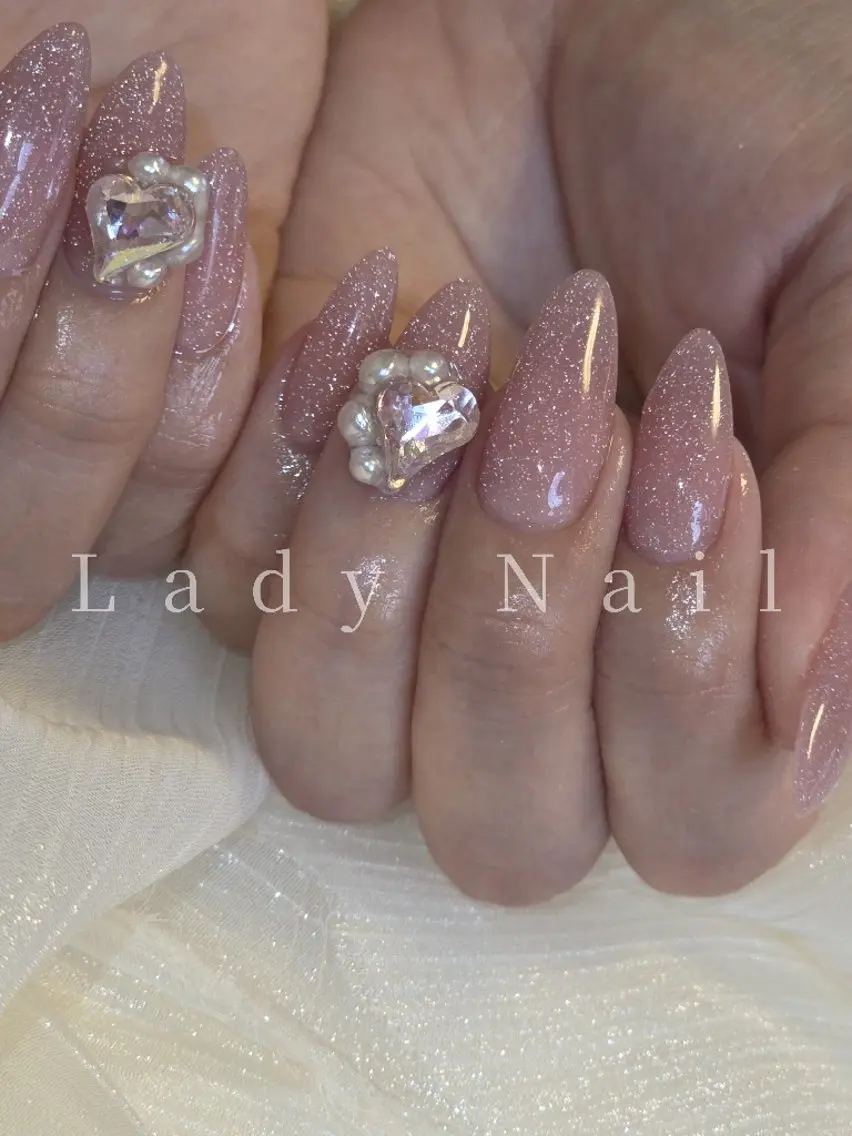 ネイル フラッシュネイル ラメ(グリッター) オフィスネイル スカルプネイル ハンドネイル Lady Nail Kiyokaのネイルデザイン