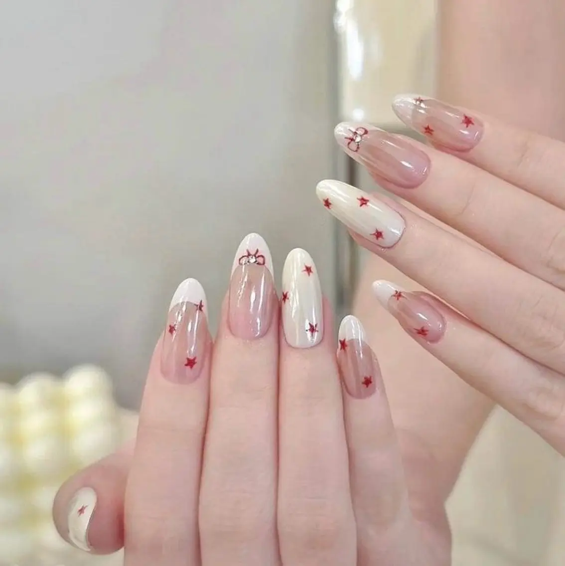 ネイル 長さ出し フレンチネイル グラデーション 卒業式 マグネットネイル MIHANA NAILのネイルデザイン