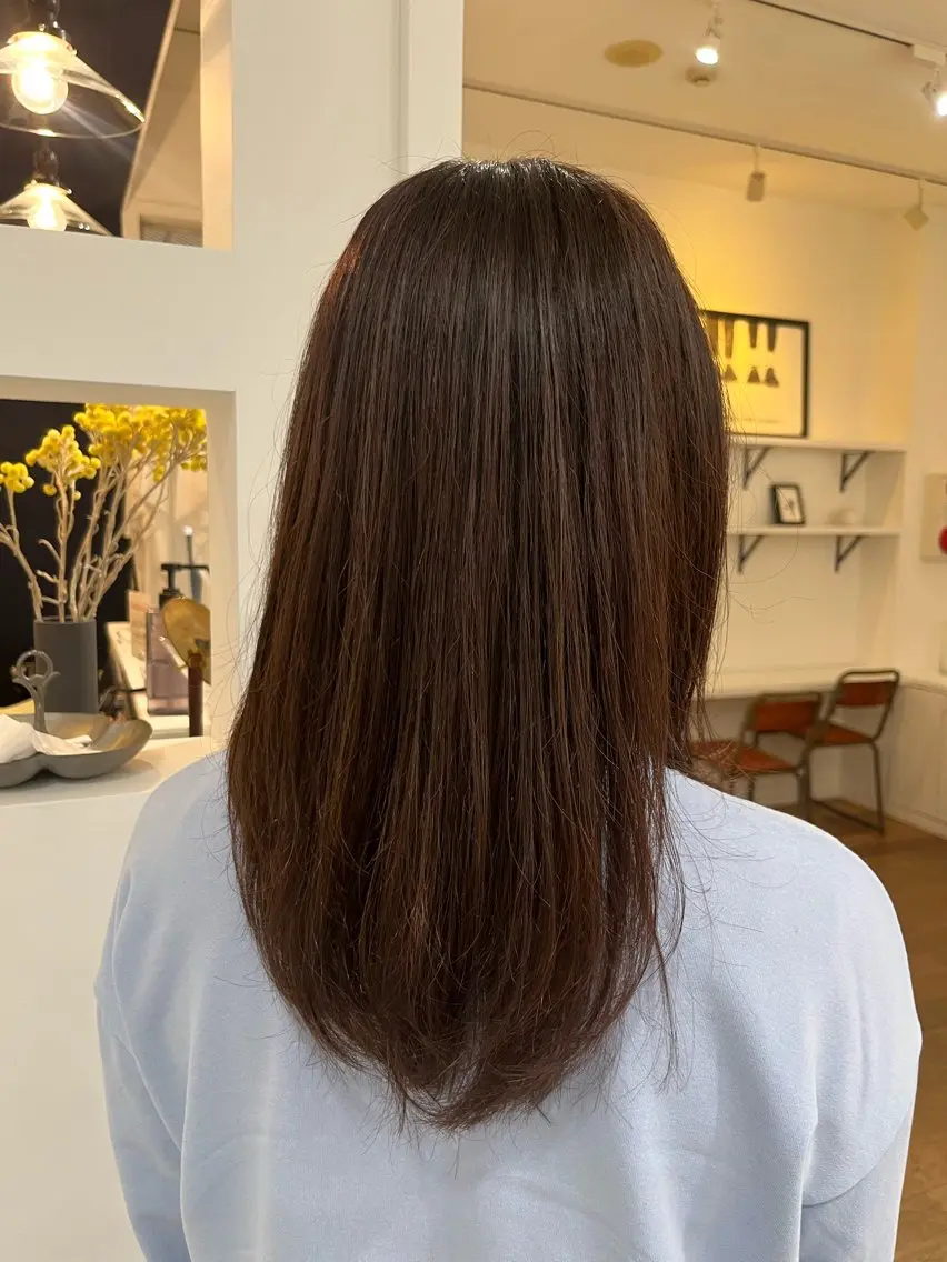 ロング カラー 透明感カラー グレージュ オリーブグレージュ オリーブグレー 無料カットモデル‪✨ ✂️Nanami🌷のヘアスタイル