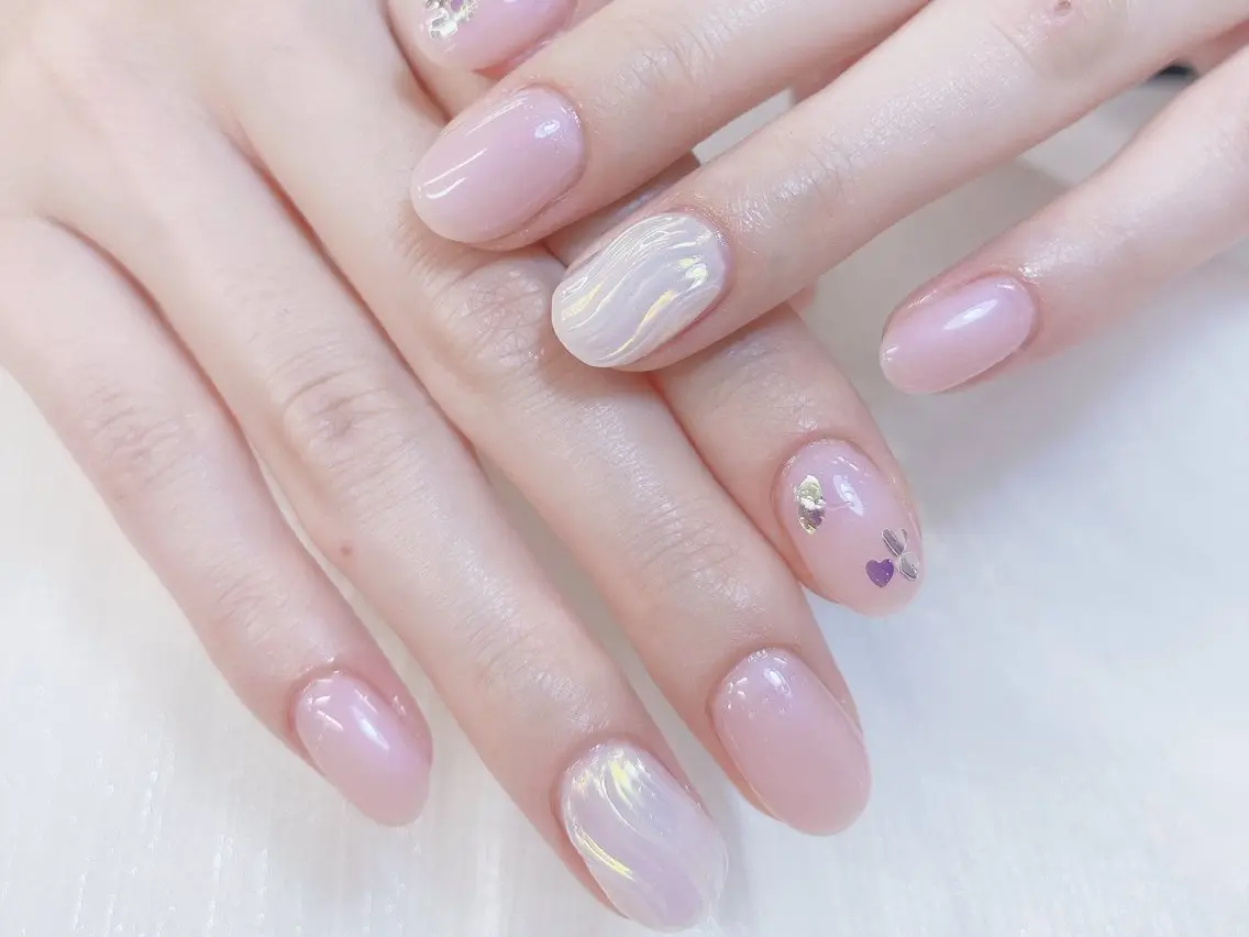 ネイル チークネイル 成人式 フレンチネイル グラデーション 氷ネイル・うるうるネイル ハンドネイル DUO MI nail salonのネイルデザイン