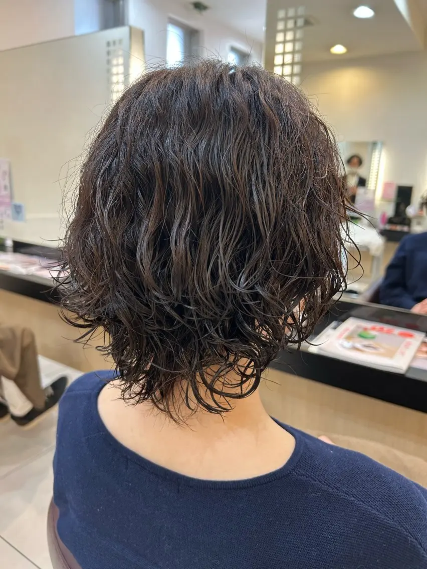 ミディアム パーマ カット パーマ トリートメント ヘッドスパ ヘアセット リリー /Men's/パーマのヘアスタイル