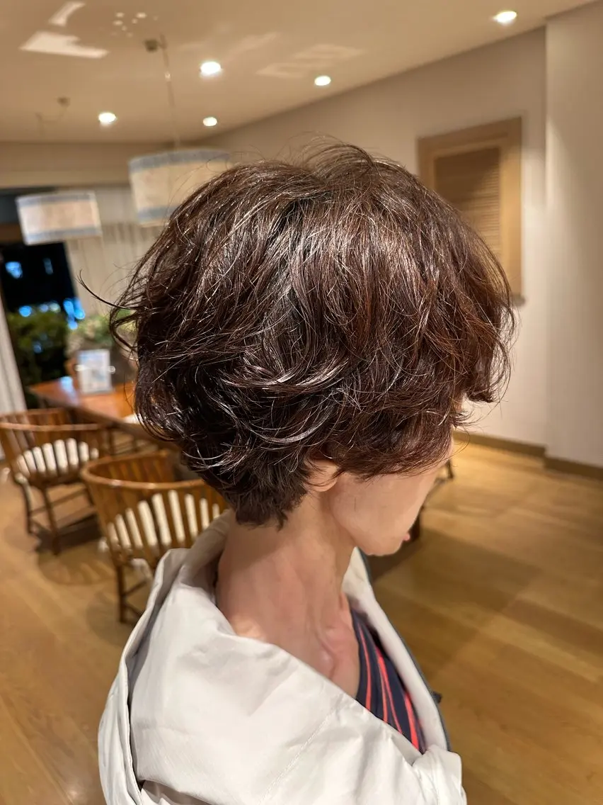 ショート パーマ カット パーマ トリートメント 津田 幹太のヘアスタイル