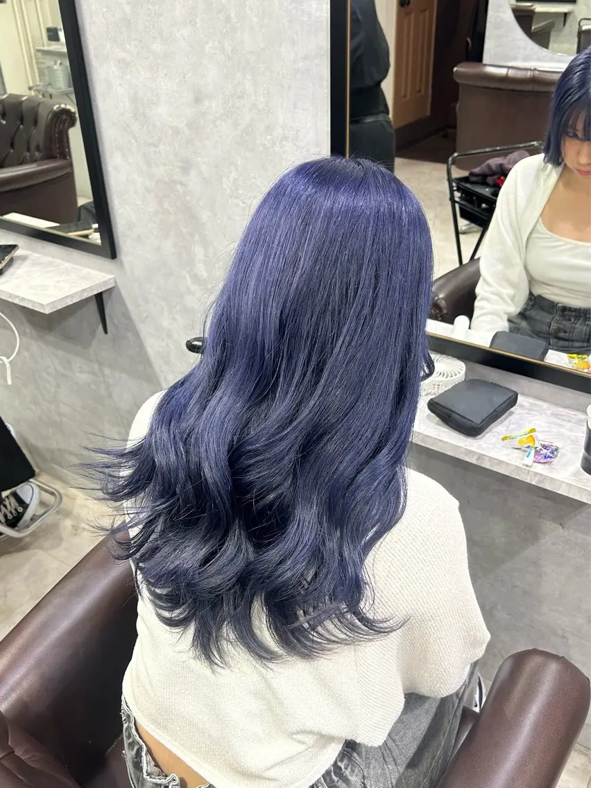 ロング カラー ブルーカラー シルバー メンズモデル募集中/ 池袋/hitomiのヘアスタイル