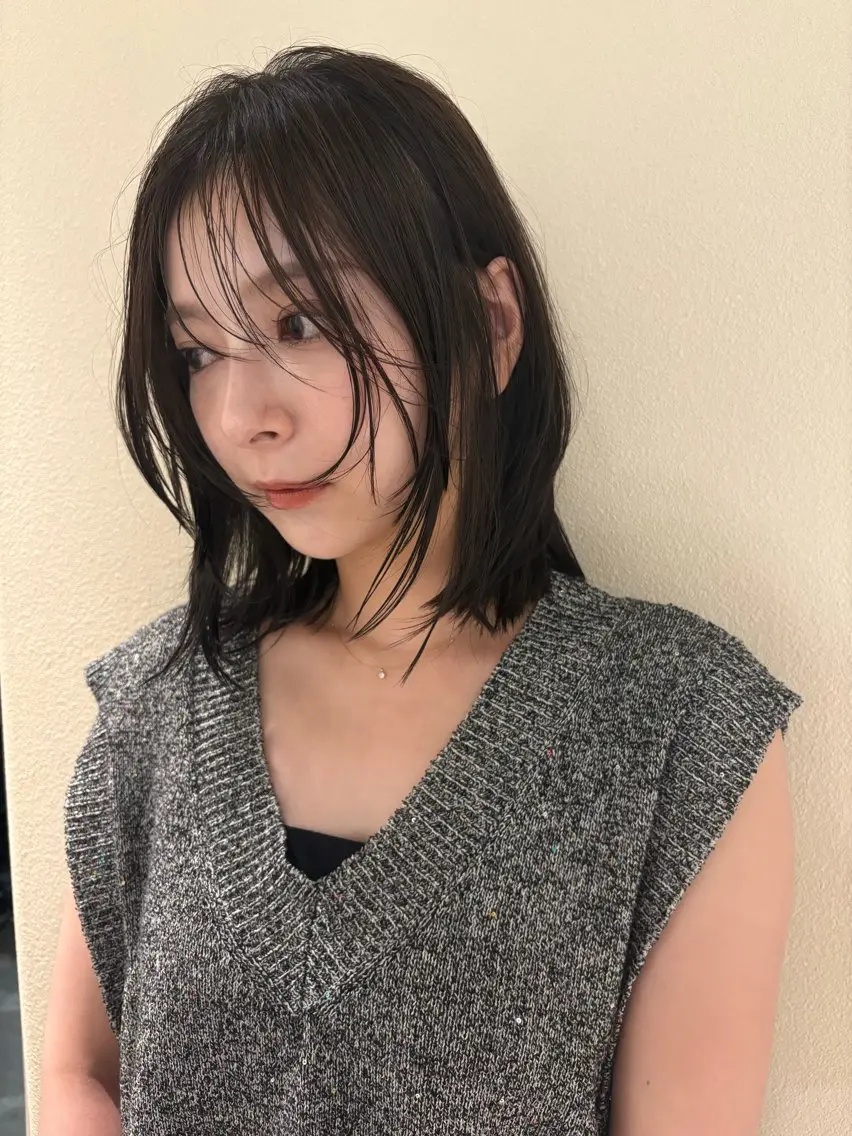ミディアム カラー ブラウンカラー 透明感カラー はまだ けいたのヘアスタイル