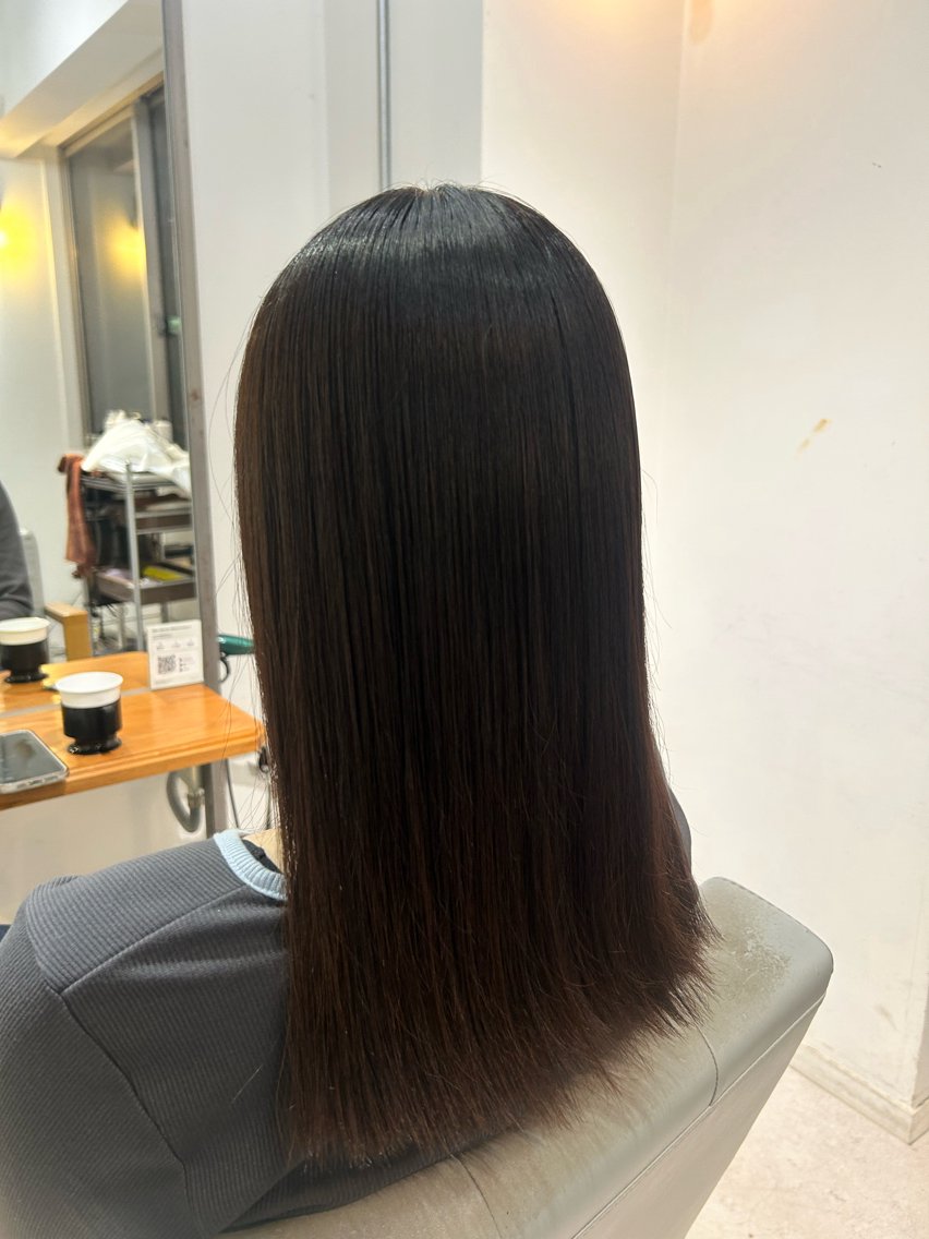 ロング 栄/海外風カラー/ ナチュラル縮毛のヘアスタイル