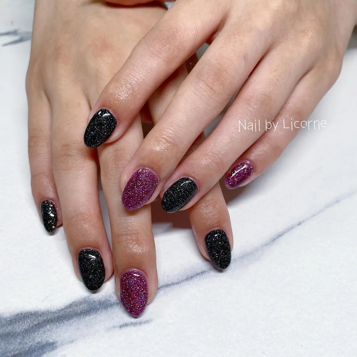 ネイル アートネイル オーロラネイル フレンチネイル 氷ネイル・うるうるネイル マグネットネイル ハンドネイル Nail by Licorneのネイルデザイン
