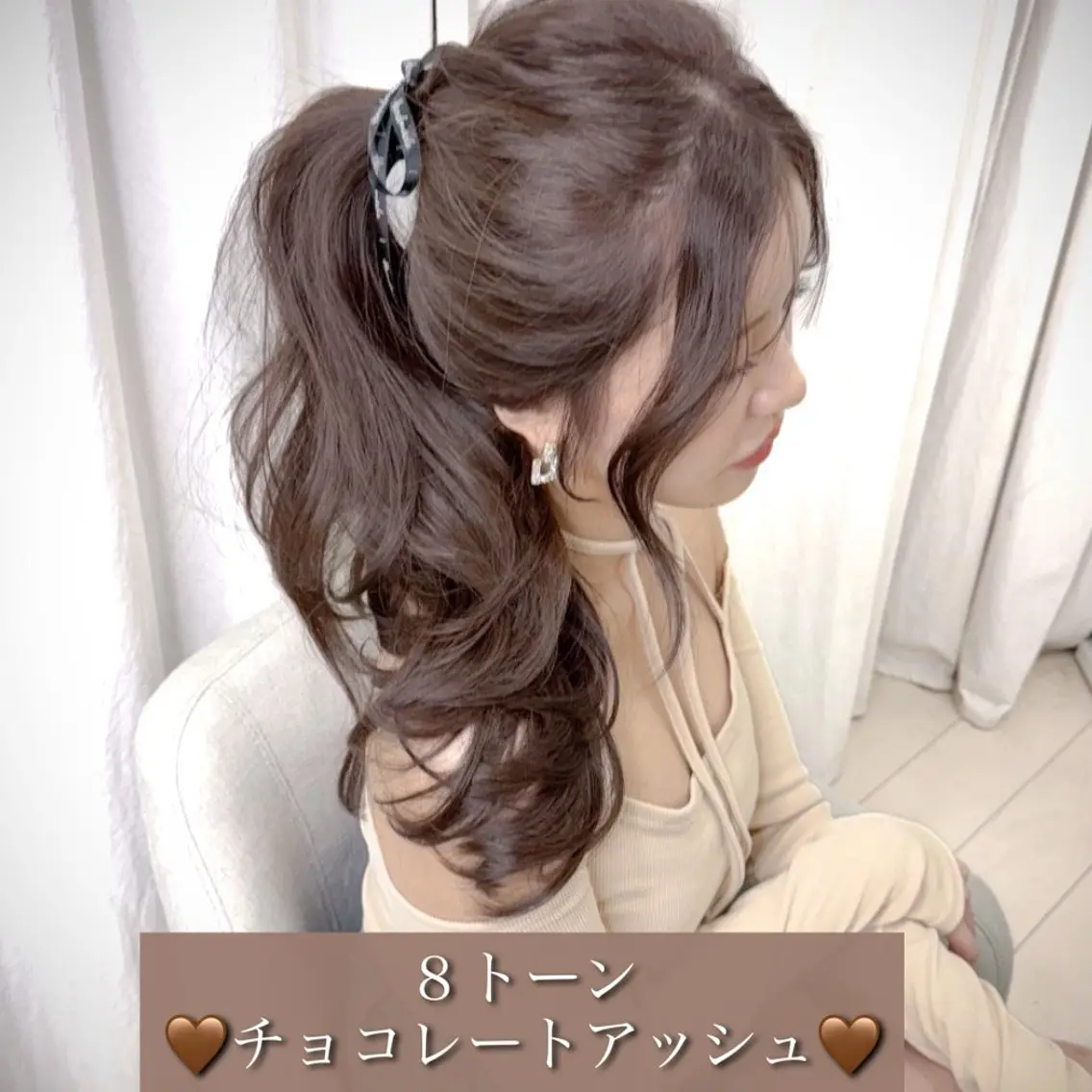ロング カラー アッシュ ブリーチ ブリーチなしカラー ヘアカラー トリートメント 透明感カラー×小 顔レイヤー♡ヒデさんのヘアスタイル