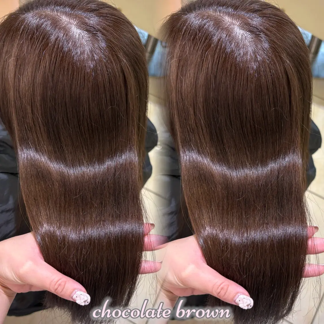 ロング カラー ブラウンカラー チョコレートブラウン カット ヘアカラー トリートメント 新宿/艶カラー 🎀韓国ヘアKANAのヘアスタイル