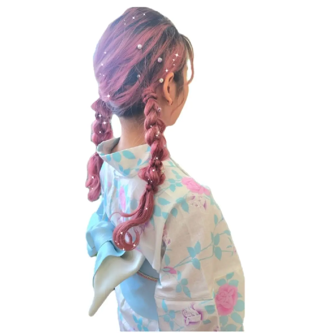 ヘアアレンジ 浴衣 シールエクステ🎀 ホシノ🕒ユウカのヘアスタイル