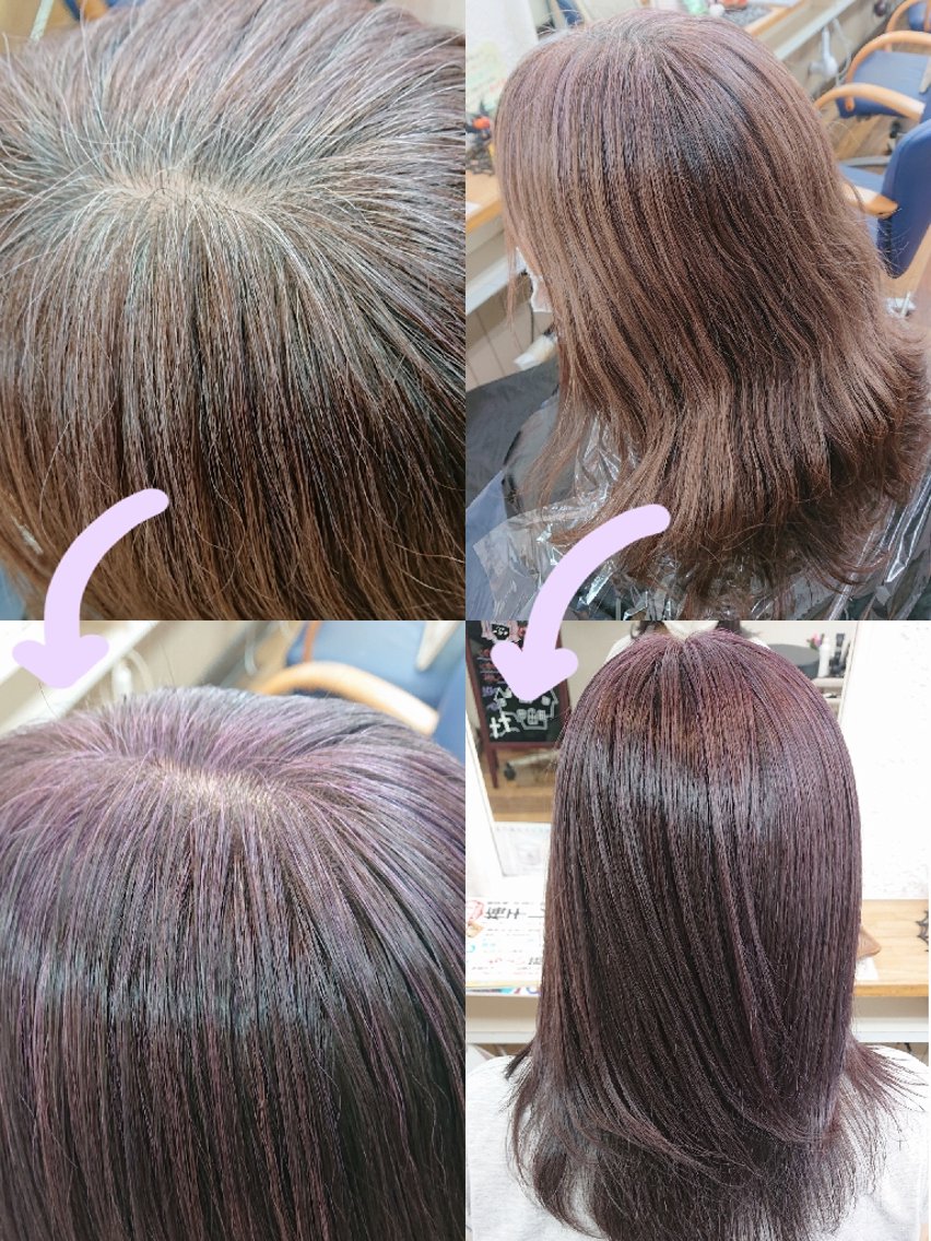 セミロング カラー ピンクカラー バイオレットカラー 森長 咲子のヘアスタイル