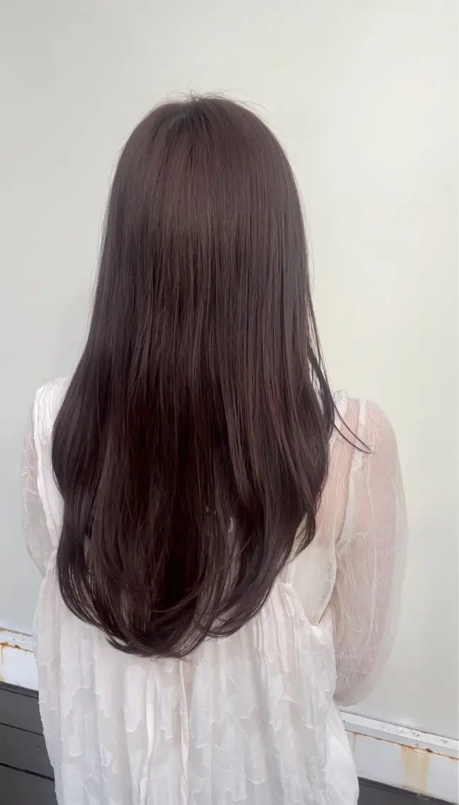 ロング カラー カット ヘアカラー トリートメント 🤎韓国ヘア ベージュ まゆか🤎のヘアスタイル