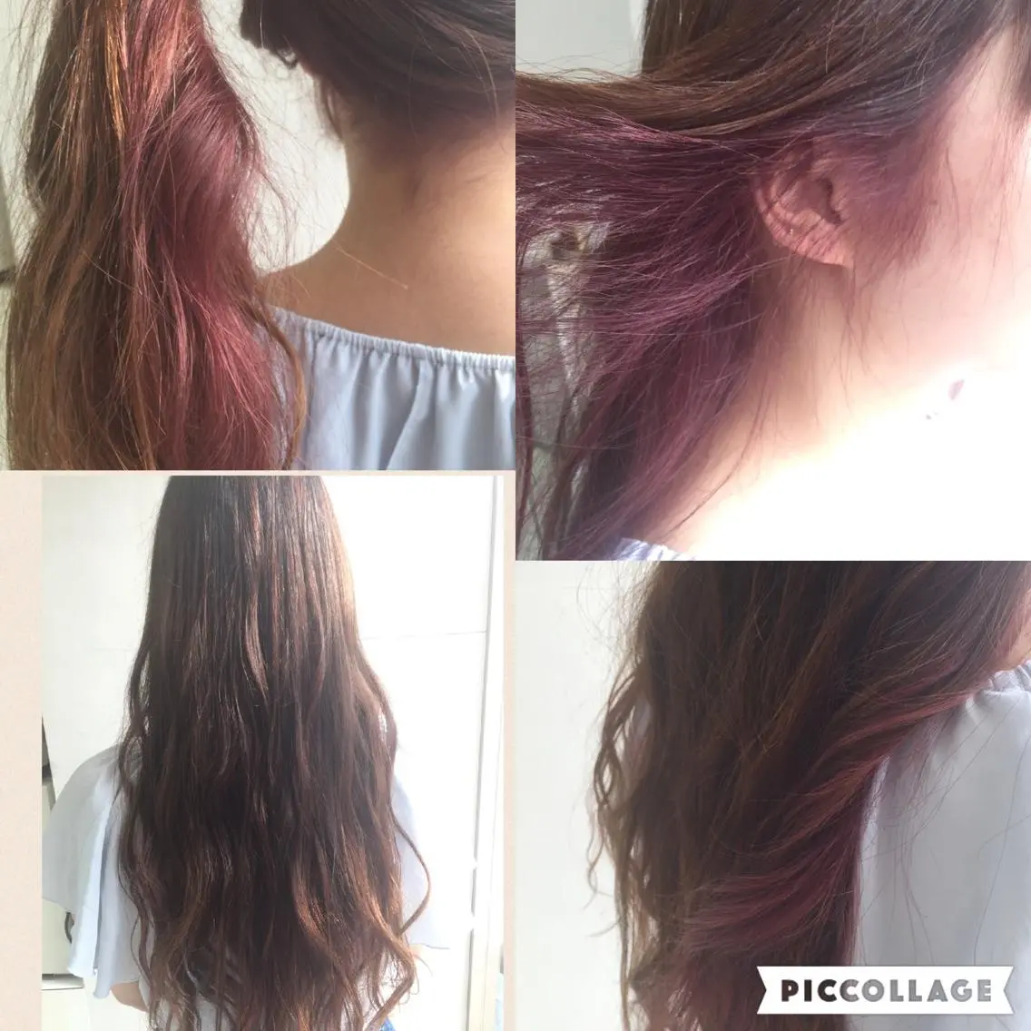 ロング カラー インナーカラー ピンクカラー ピンクパープル パープルカラー 岩崎 裕司のヘアスタイル
