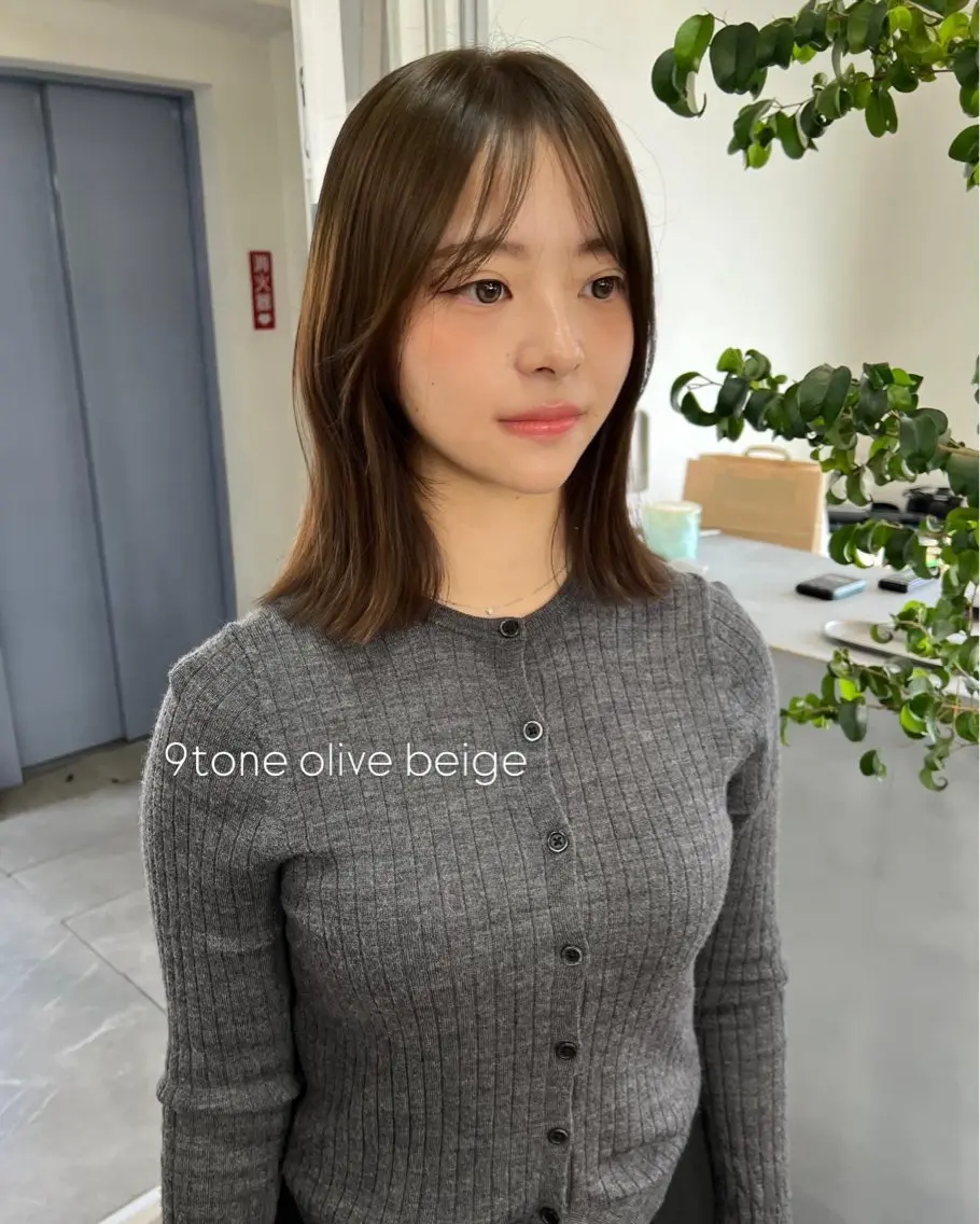 【minimo限定💚】ボブカット+ブリーチなし透明感カラー+トリートメント🫒の写真