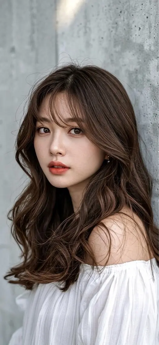 ロング パーマ レイヤーカット カット パーマ トリートメント 拓麿✂︎/韓国ヘア× コテ巻きパーマのヘアスタイル