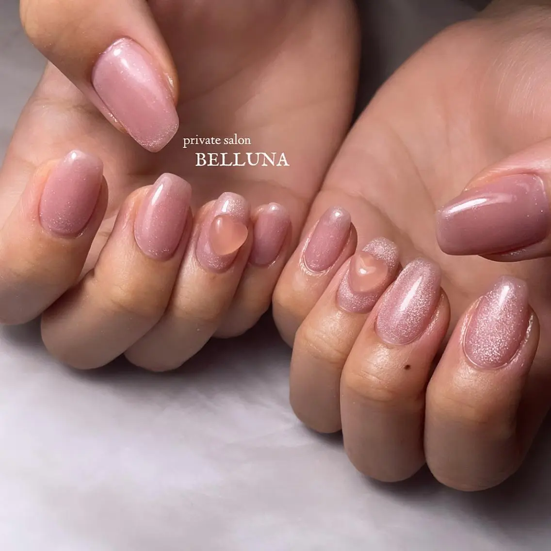 ネイル ハート マグネットネイル BELLUNA Mizuki❤︎のネイルデザイン