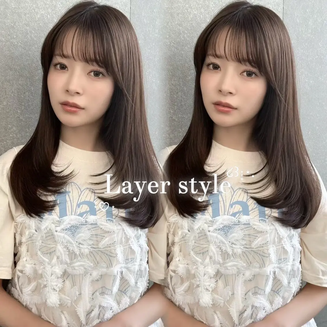 セミロング saki /レイヤー /くびれボブのヘアスタイル