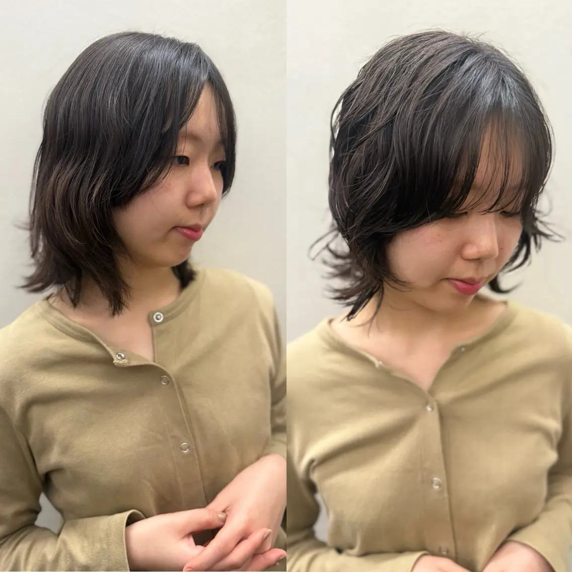 ミディアム パーマ カット パーマ トリートメント 似合わせレイヤー/ ケアパーマ/高倉のヘアスタイル