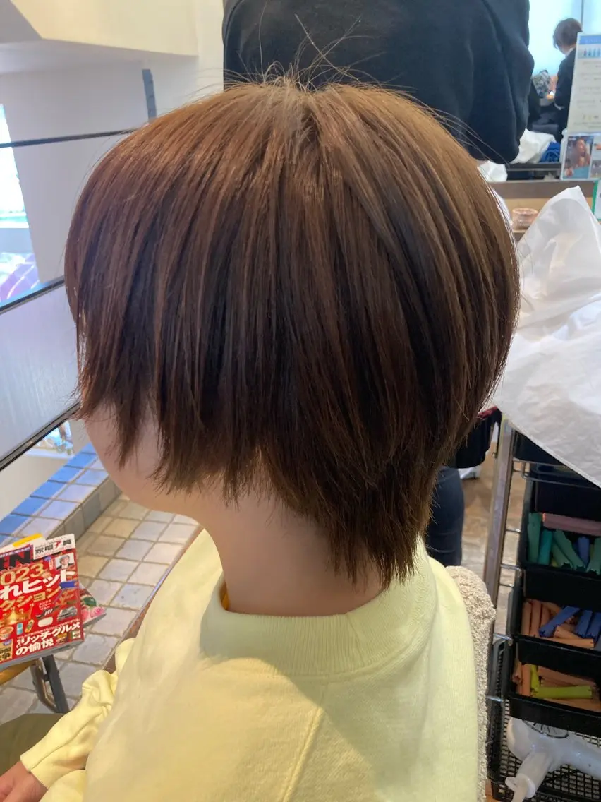 ショート カラー 透明感カラー カット ヘアカラー 西山 菜己星のヘアスタイル