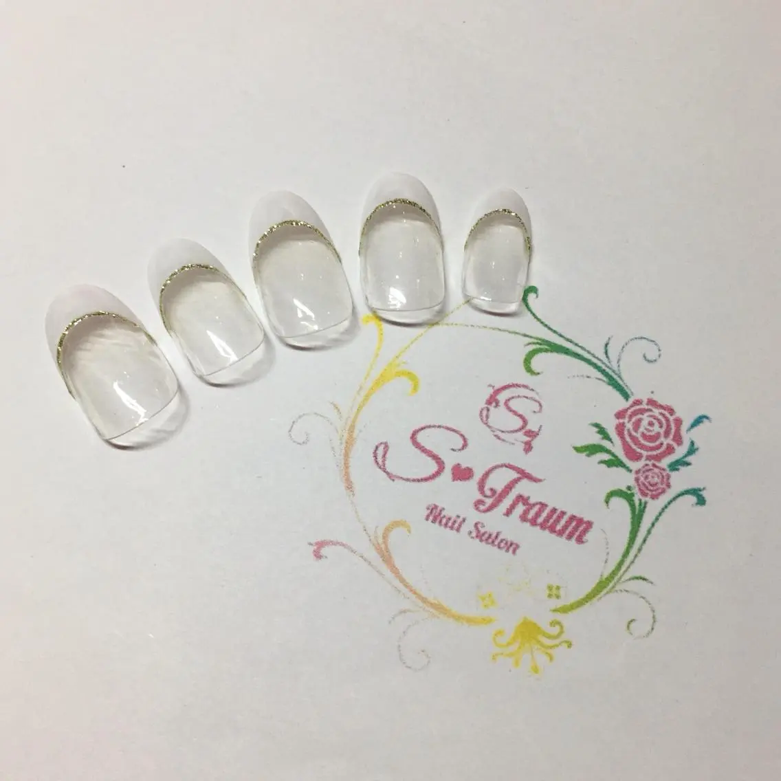 【他店様ソフトジェルオフ代込み】【ハンドジェル】フレンチネイルの写真