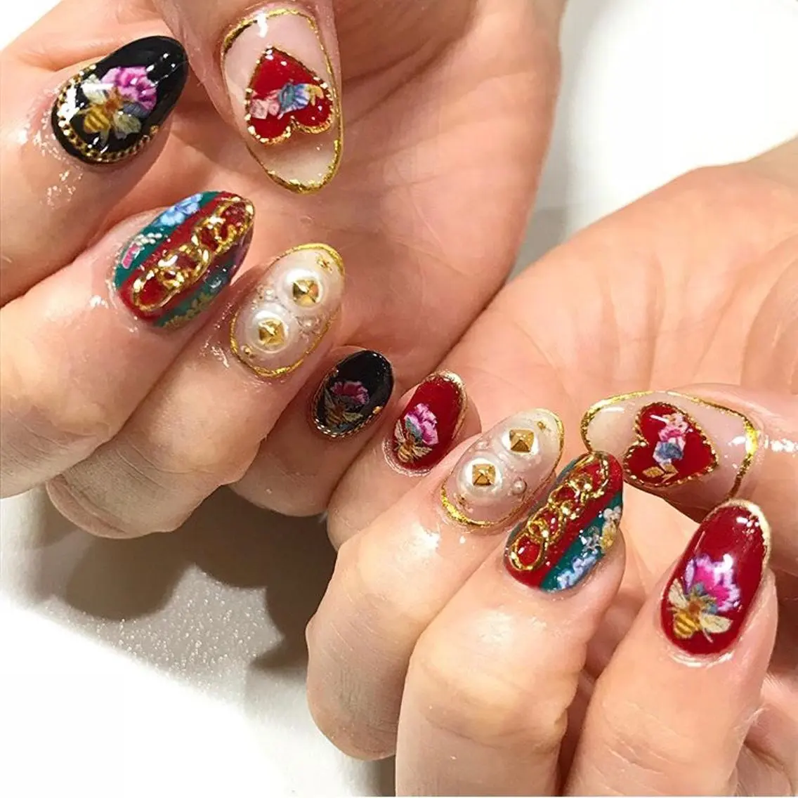 ネイル 渋谷／チップ長さ出し 👑アプレgel-xのネイルデザイン
