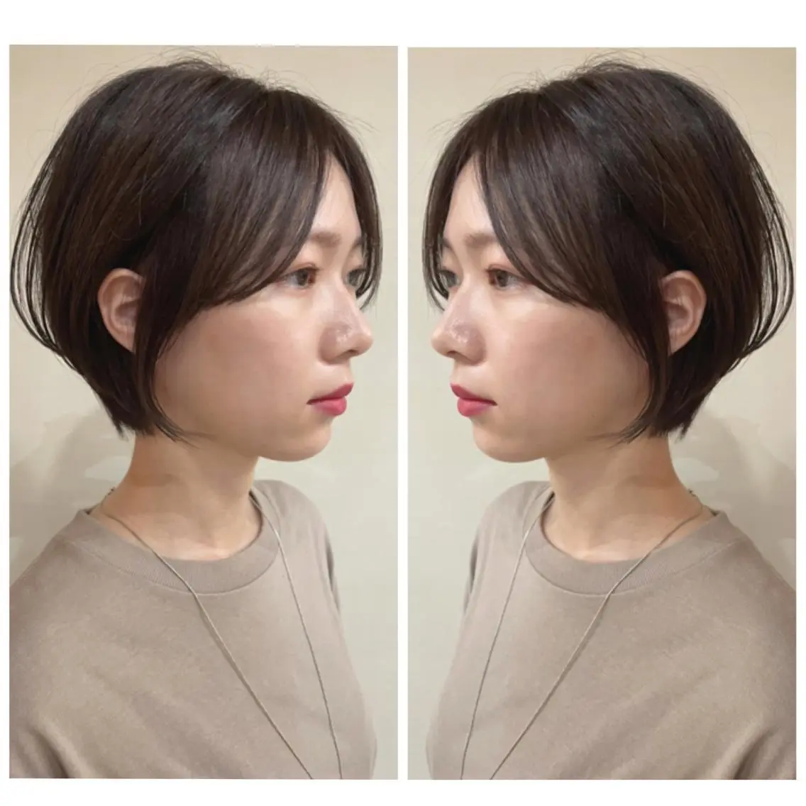 ショート カラー ショートボブ ハンサムショート 丸みショート デザインカラー ハイライトカラー カット ヘアカラー トリートメント 京都大人女性ショート 徒歩1分/秋山のヘアスタイル