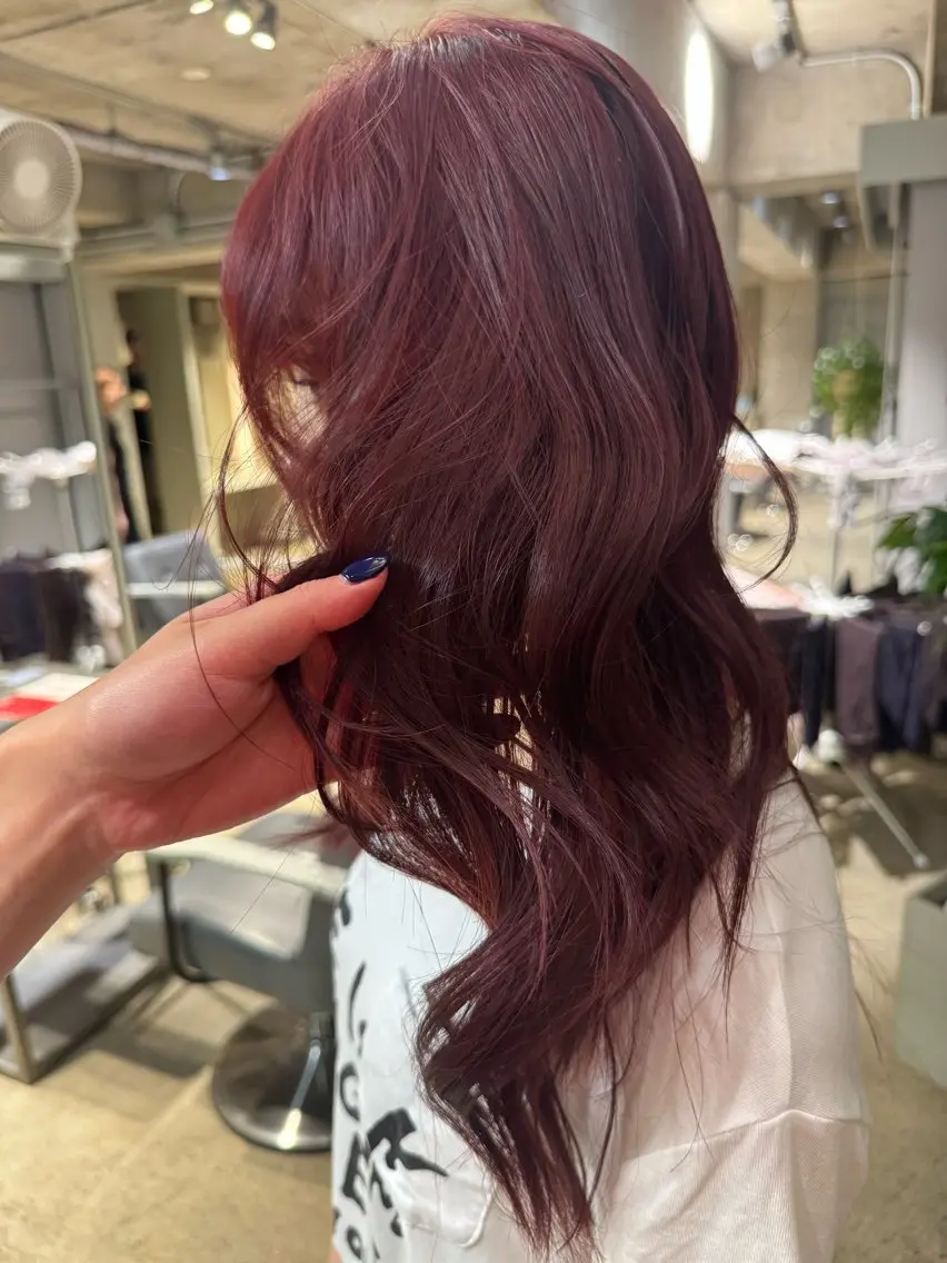 ロング カラー レッドカラー カットモデル募集 suzUkaのヘアスタイル