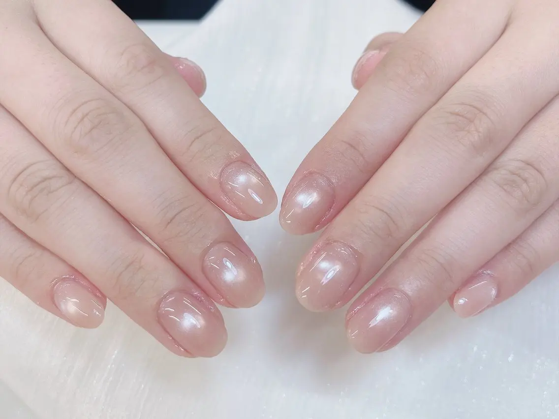 ネイル チークネイル 成人式 フレンチネイル グラデーション 氷ネイル・うるうるネイル ハンドネイル DUO MI nail salonのネイルデザイン