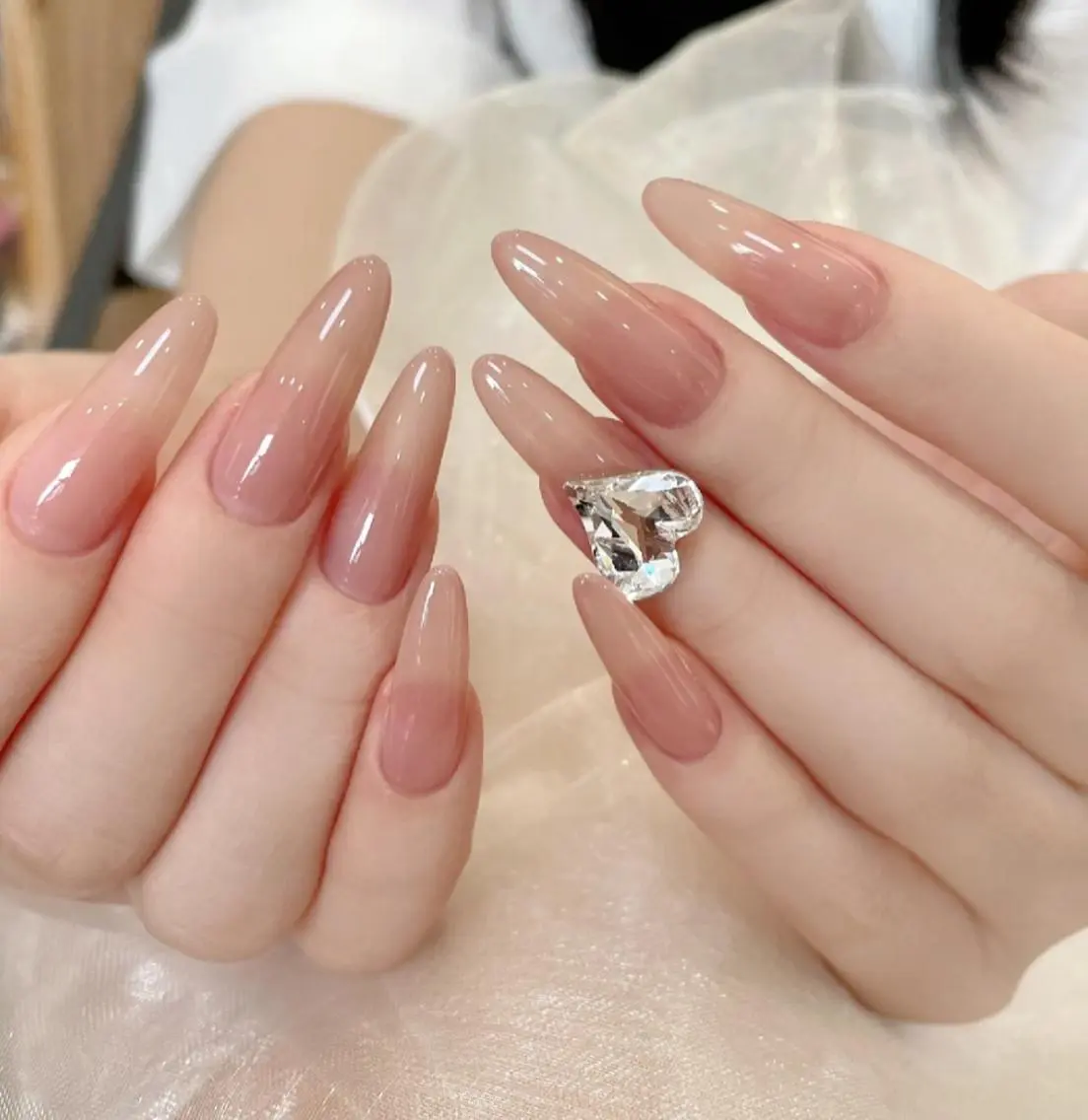 ♡✨[チップスカルプ長さだし]ワンカラーofラメグラパーツ2個無料💓の写真