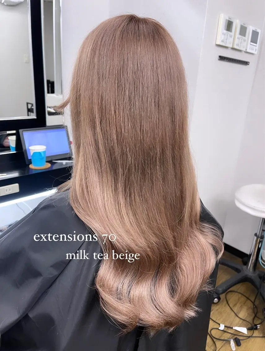 ロング カラー シールエクステ ハイトーンカラー エクステ カット ヘアカラー トリートメント エクステ ハナ💎中韓/艶髪 ハイトーン/エクステのマツエク・マツパデザイン