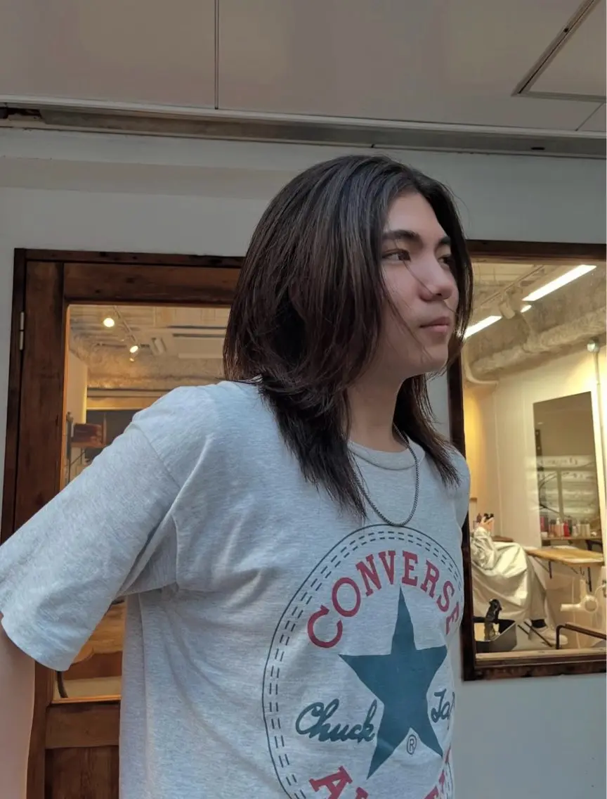 ミディアム メンズ 縮毛矯正 トリートメント 🫧透明感艶カラー 🥣Ousuke💫のヘアスタイル