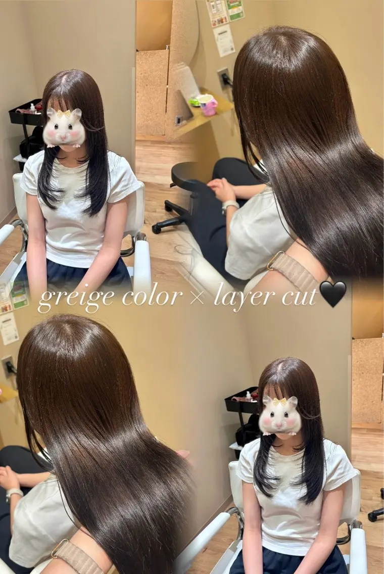 ロング レイヤーカット カット ヘアカラー 中島愛佳🐥⸒⸒ 縮毛矯正/艶髪カラーのヘアスタイル