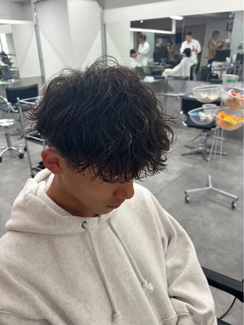 ショート パーマ メンズ カット パーマ ヘアセット お悩み解消✨/ メンズパーマ✨/直樹のヘアスタイル