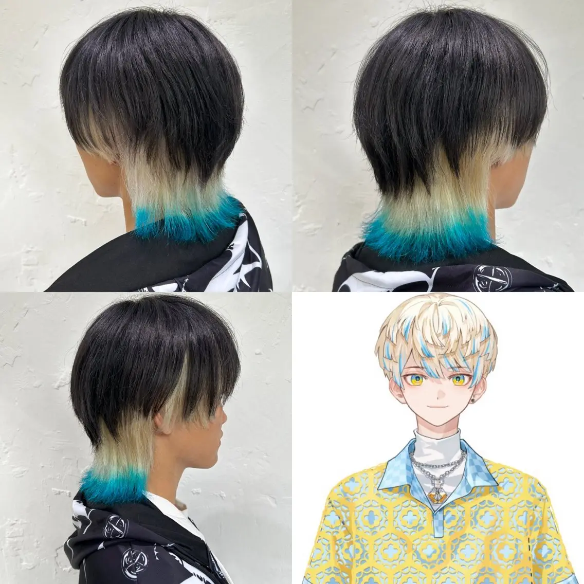 ショート カラー メンズ メンズブリーチ マッシュウルフ マッシュ メンズウルフカット ブリーチ ヘアカラー トリートメント 推しカラー オタク美容師 山本のヘアスタイル