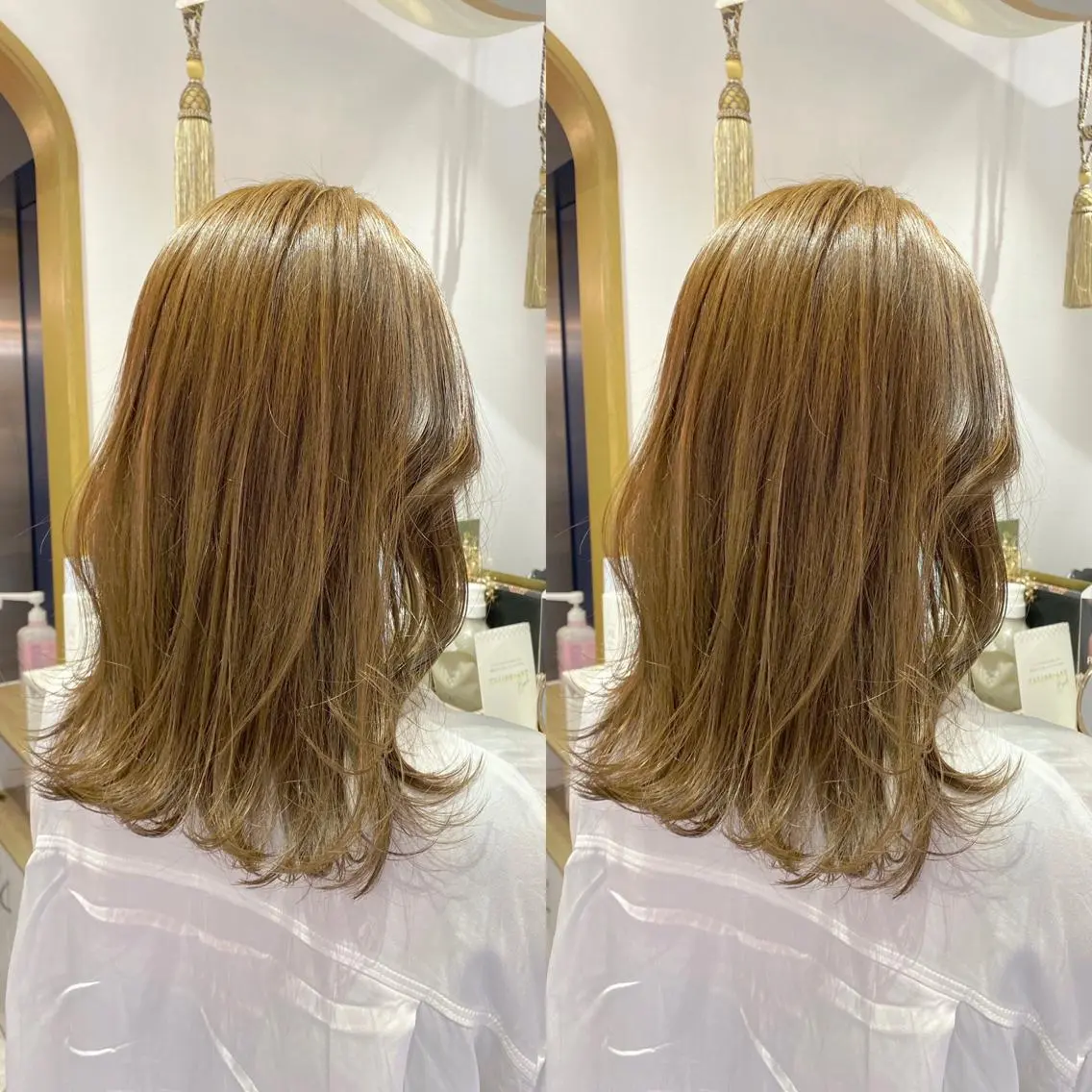 ミディアム カット ヘアカラー トリートメント レイヤーカット /透明感カラー西田のヘアスタイル