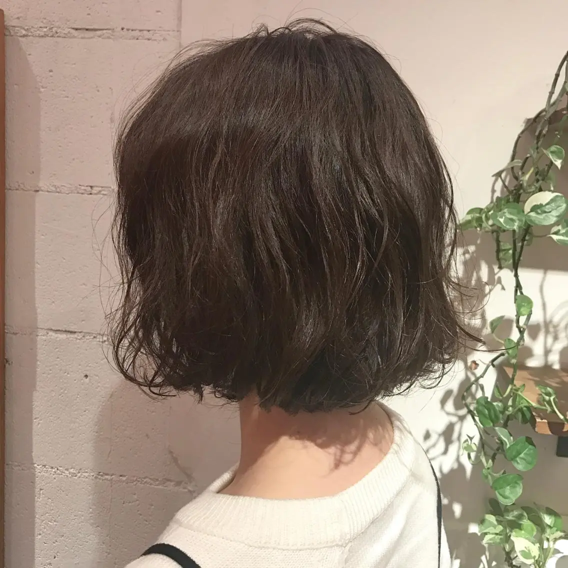 ミディアム カラー ミディアムパーマ アッシュ 透明感カラー emme エミィ/立川のヘアスタイル