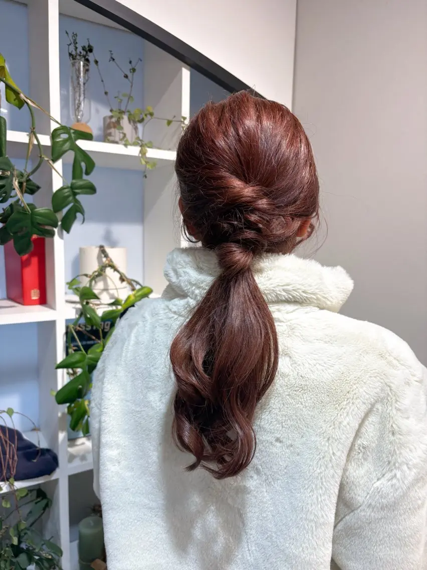 セミロング カット ヘアカラー ヘアセット アレンジ/新宿 透明感カラー/ヤノのヘアスタイル