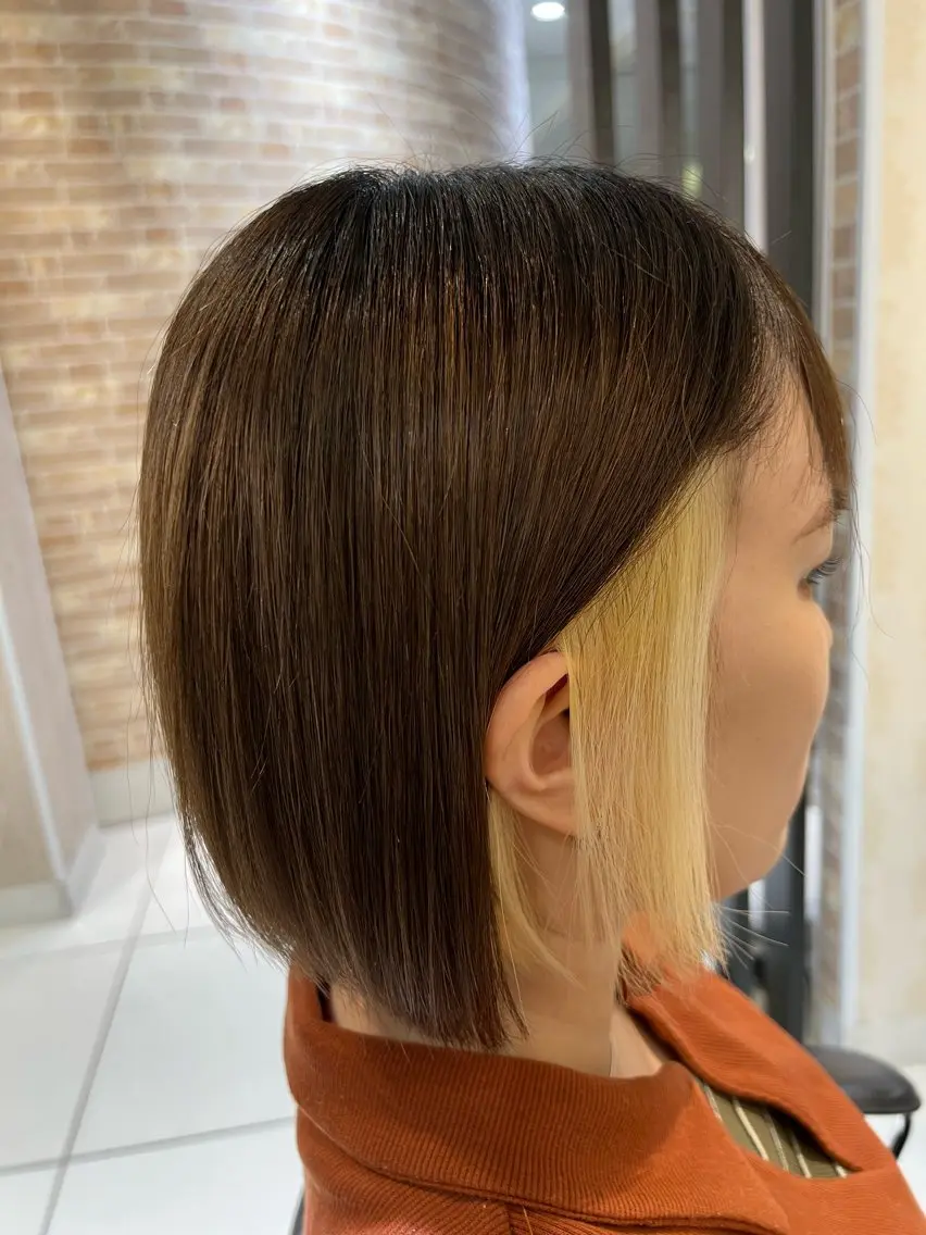 ミディアム カラー ダブルカラー インナーカラー 髪質改善×ハイトーン ✨倉持のヘアスタイル