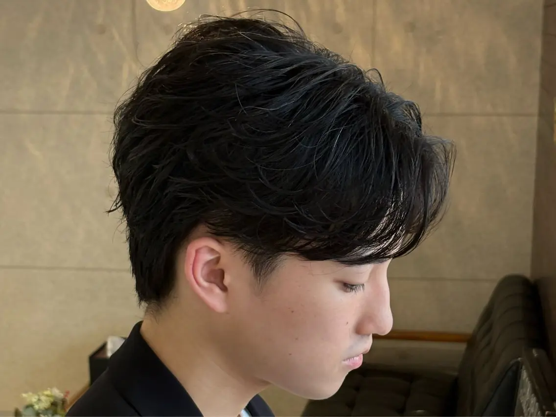 パーマ メンズ ビジネス フェザーパーマ メンズパーマ ニュアンスパーマ カット パーマ トリートメント 縮毛矯正/パーマ TSUBASAのヘアスタイル