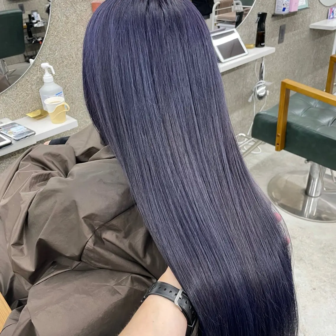 ロング カラー ヘアカラー トリートメント Lull1人美容室 バレイヤージュのヘアスタイル