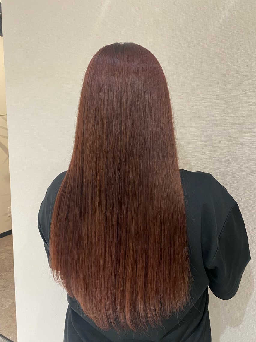 🧡(ブリーチなし)ダブルカラー＋髪質改善トリートメントの写真