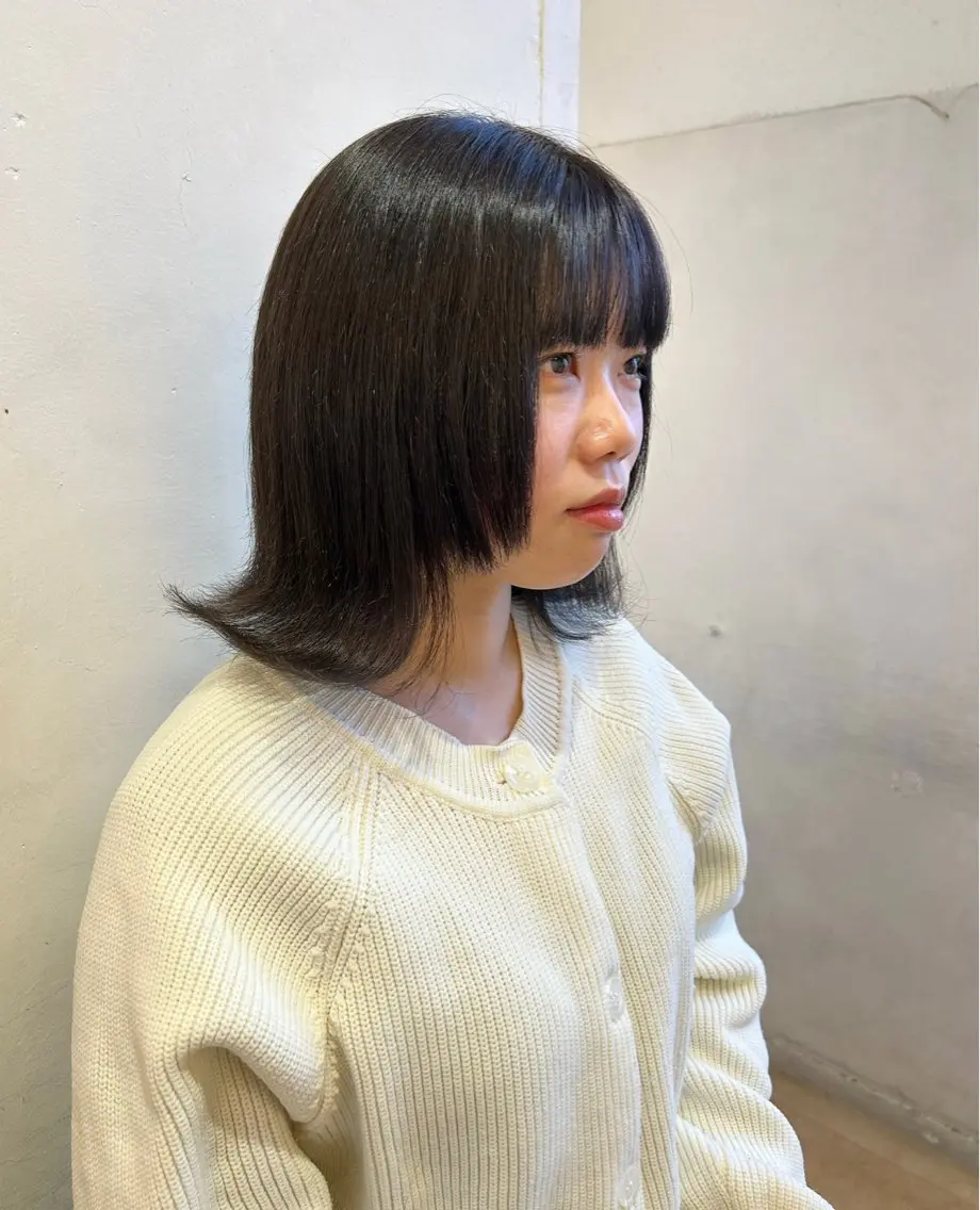 ミディアム カット ヘアカラー ゆうき あすかのヘアスタイル