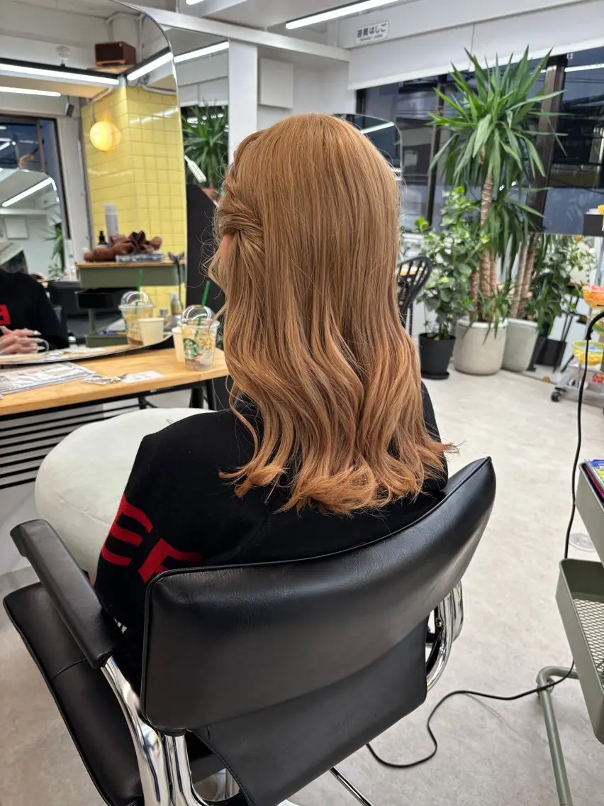 セミロング ヘアアレンジ 🎀【透明感カラー 縮毛矯正】さえ🎀のヘアスタイル