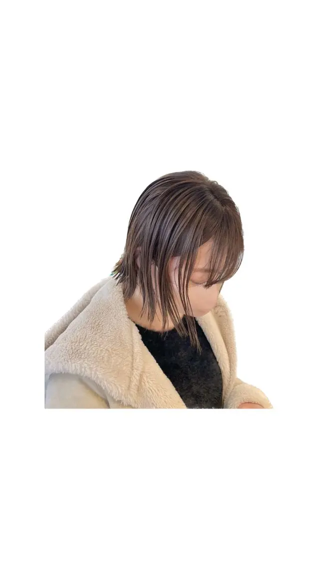 ショート カラー 切りっぱなしボブ 透明感カラー ボブ カット ヘアカラー トリートメント ナチュラル＆ラフヘア 松尾 凌のヘアスタイル