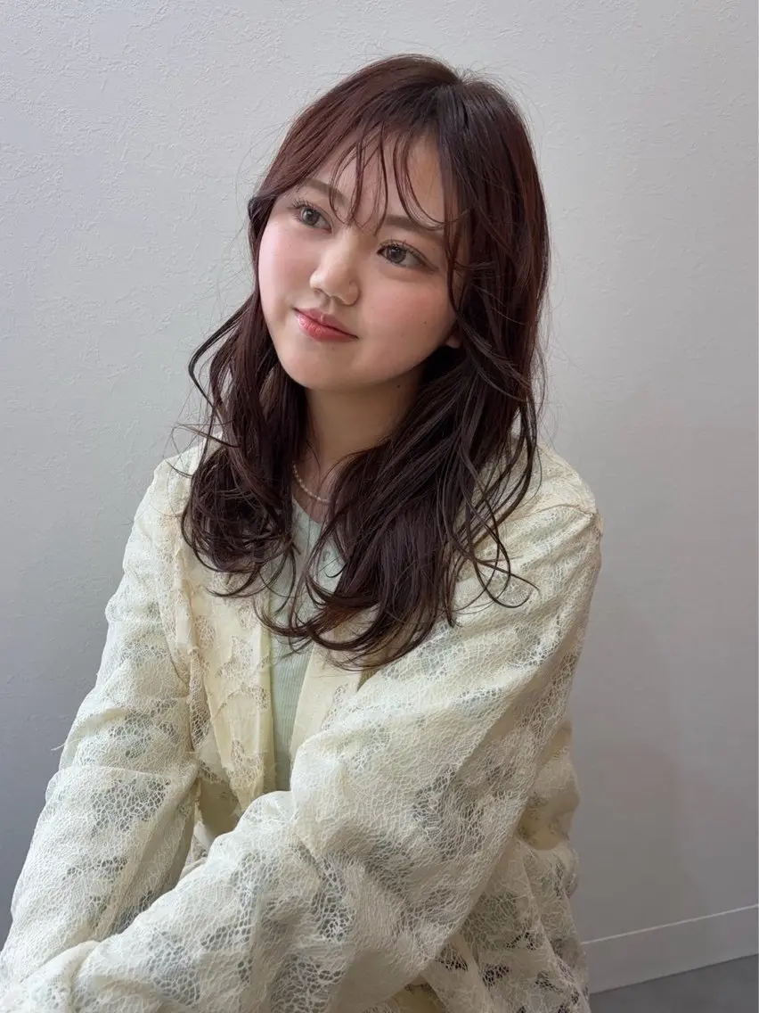セミロング カラー カット ヘアカラー トリートメント 駒場 まといのヘアスタイル